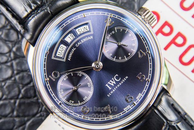 IWC手錶 V2升級版 萬國lW52850 葡萄牙萬年曆腕表系列 萬國表高端機械男表  hds1434